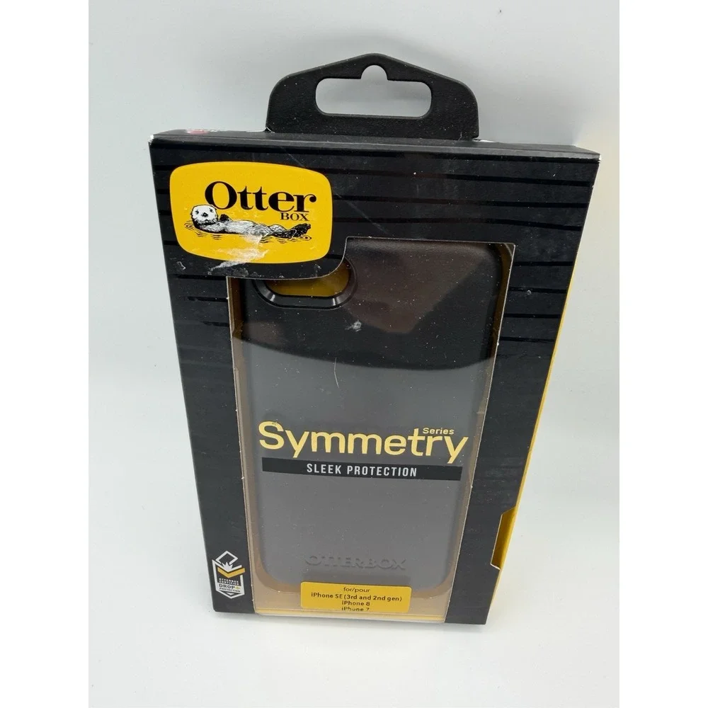 OtterBox Symmetry iPhone SE/8/7 Black – Slim Drop+ Durable Case – New